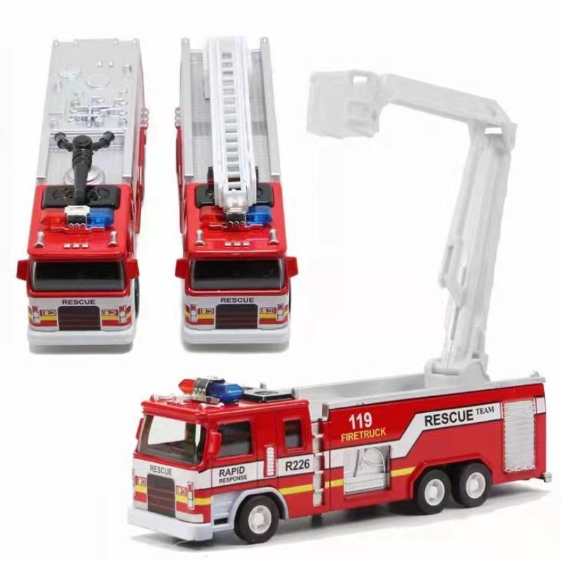 Modello di simulazione in lega pressofusa di camion dei pompieri in scala 1/32