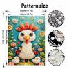 Elegant Framed Pearl Art DIY Set with Cute Chicken Floral Design 5D Sparkling Bead Canvas Painting Ready To Display Romantic Home Decor Gift