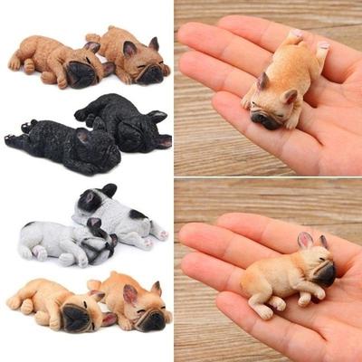 Küçük Bulldog Fransız Bulldog Simülasyon Modeli Chai Köpek Sapı Kendin Yap Buzdolabı Etiketi Manyetik Etiket