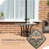 Zewnętrzny Stolik Boczny na Taras z Średnicą 38 mm. Otwór na parasol, Patio stolik kawowy z odlewanego aluminium, 54 x 54cm, Odcień brązu