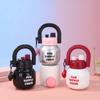 New High Appearance Level Stainless Steel Thermos Cup Cute Double Drink Carrying Pot Outdoor Portable Cup with Straw