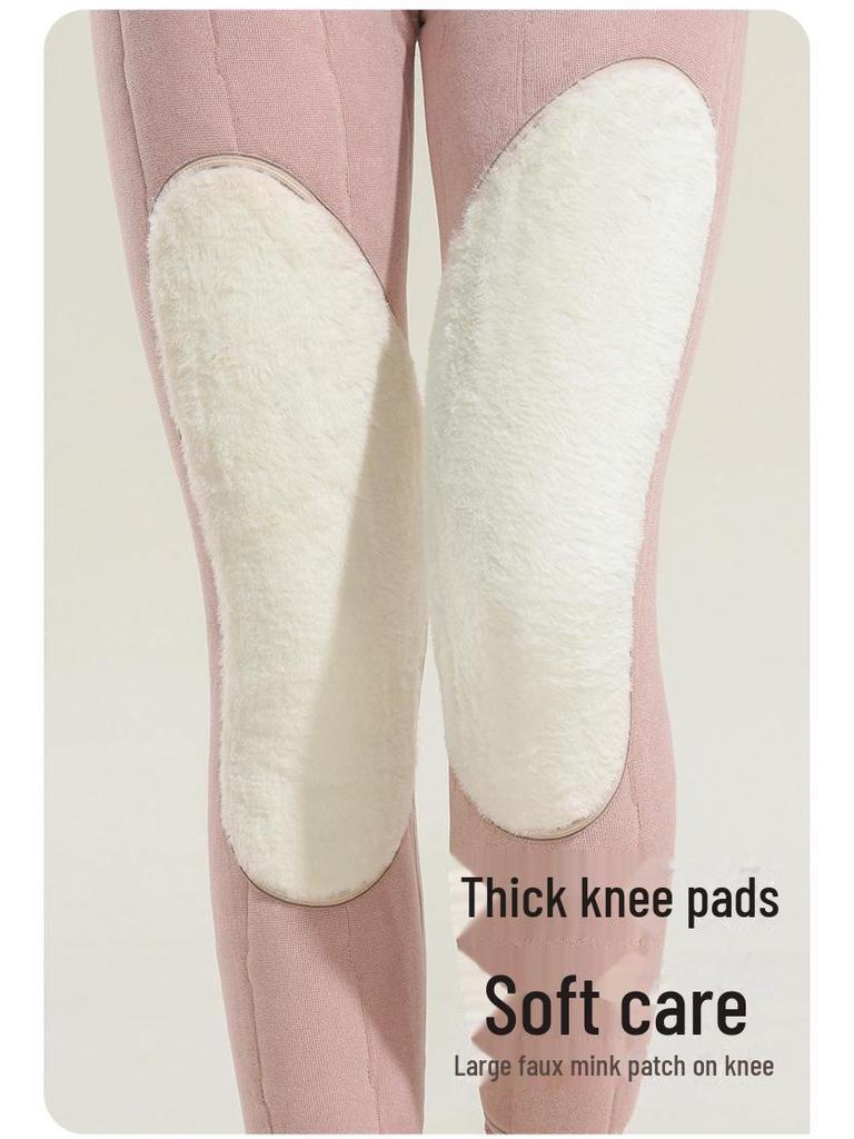 Women's 100% Wool Quilted Warm Pants, Plus Velvet, Thickened for -20°C Winter, Ideal for Knee and Waist in Northeast China.