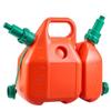 Fuel Container, 6 L, Fuel Tank with Spout & 1.9 L Extra Oil Container, 5.5 L/min Max Flow Rate, Leak-proof and Portable Flat Fluid Container for Most