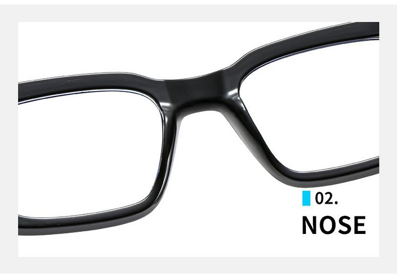 Unisex Fashion Square Anti-Blue Light Glasses - Fit for Myopia, Versatile Frame with Clear Lenses