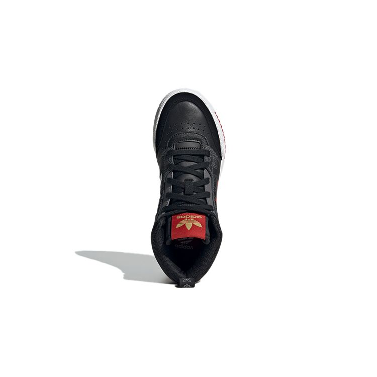 Adidas Originals Drop Step J Casual Durable High-Top Skate Shoes Kids Sneakers Black Red GX6353