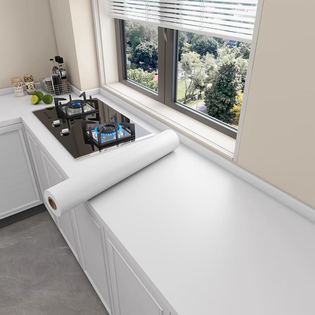 60CM Peel and Stick Vinyl Wallpaper Matte Black Gray White Removable Thick Contact Paper for Walls Kitchens Countertops Cabinets