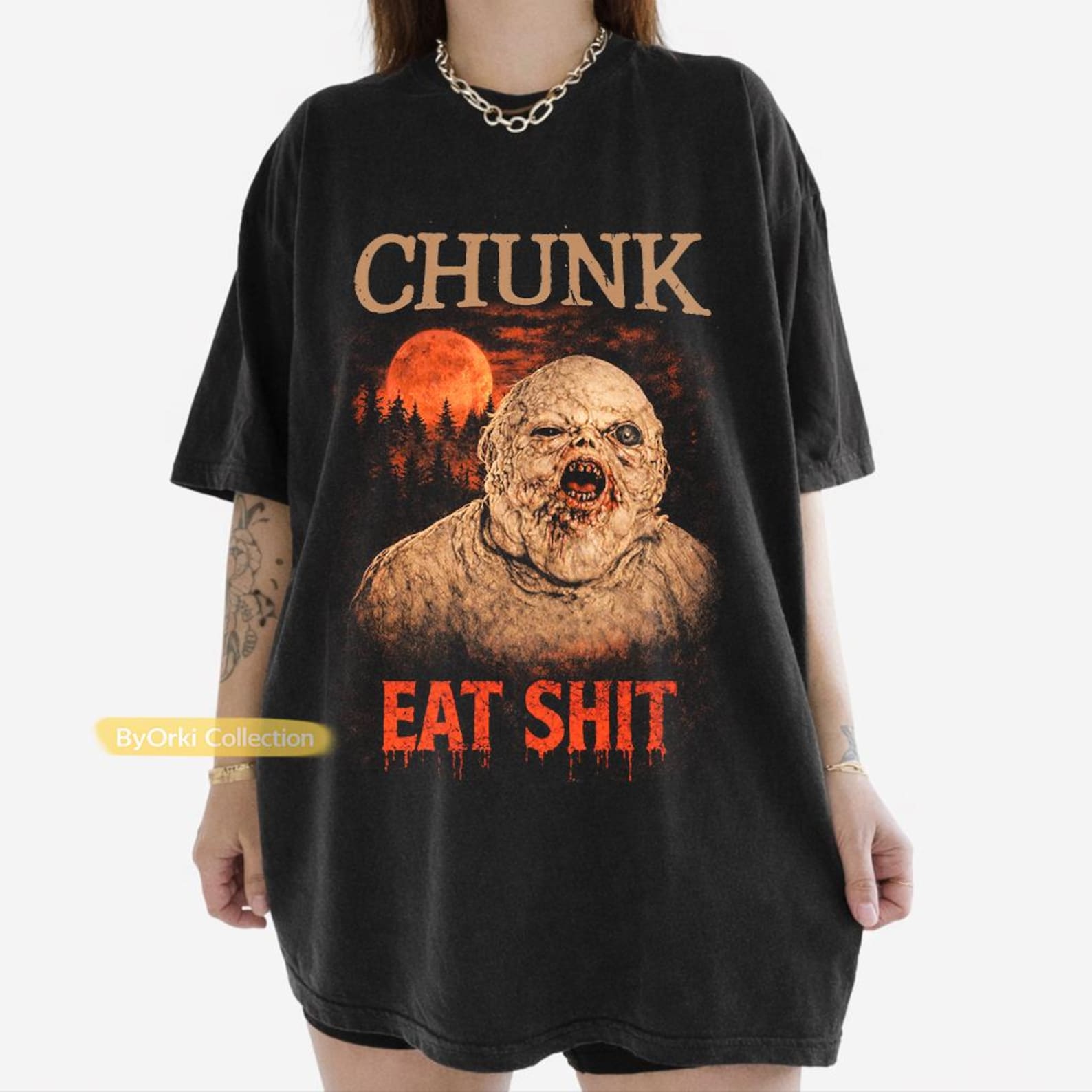 Resident Evil Requiem Chunk T shirt, Vintage Eat Shit Chunk Shirt, Horror Graphic Tee 2XL