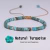 1 Stück Natürlicher Türkisstein Perlen Geflochtenes Armband Natürlicher Stein Verstellbare Schnur Damen Nationales Armband Luxuriöses Geschenk für Männer Frauen