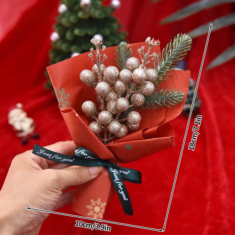 Valentine'S Day Mini Bouquet Artificial Rose Flowers Handmade Crochet Flower Bouquet Christmas Wedding Party Gifts Home Decor