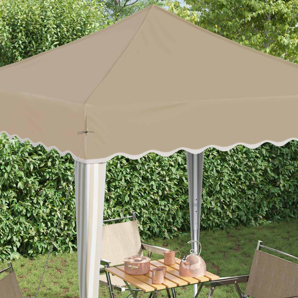 Pop Up Party Tent 195 X 195 X 245 Cm Cream Oxford Fabric