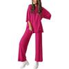 Women's 2 Piece Outfit Oversized Half Sleeve Top Wide Leg Pants Set Casual Loungewear
