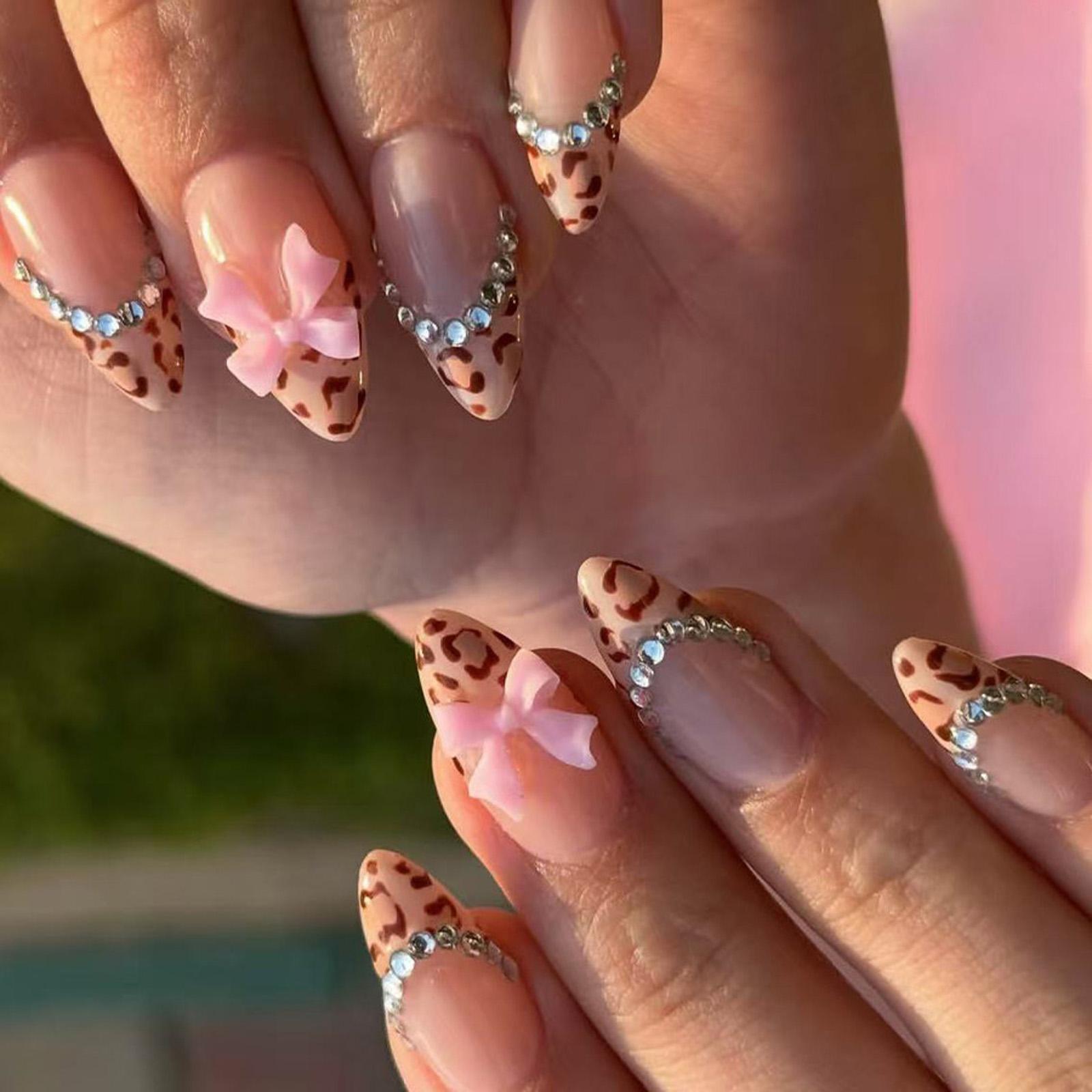 

Миндальные накладные ногти, накладные ногти, глянцевые акриловые искусственные ногти, накладные ногти для женщин, 24 шт., 12 размеров, наклеить на ногти