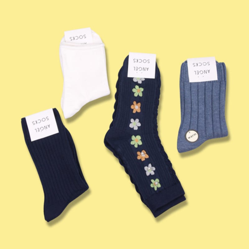 

НОСКИ ANGEL SET004 - Темно-зеленые Двухцветные Зеленые Коричневые Женские Подарочные Носки Подарок Ответный Подарок Бренд Милые Носки с Цветами Координация Студент ONLY ONE