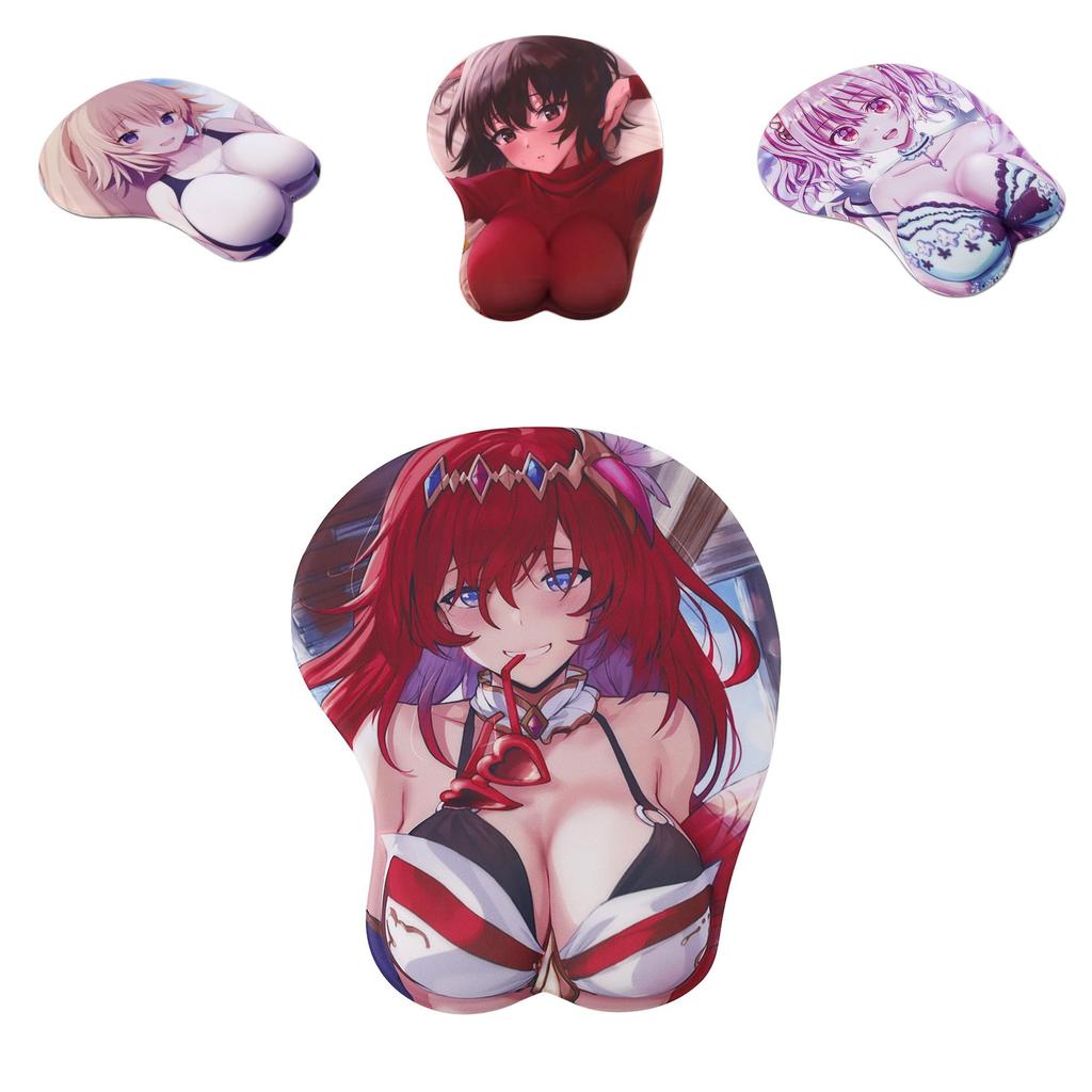 Mousepad Bidimensional Macio e Ergonômico com Design de Peito 3D Anime para Conforto