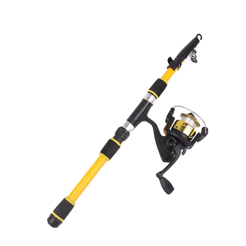 1.8M Telescopic Fishing Rod Spinning Fishing Reel Set Portable Seaing Pole Throwing Rod Remote Fiberglass Gear
