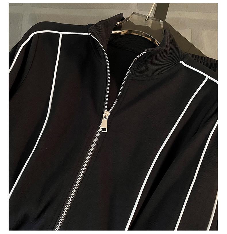 Women's Slimming Street-Style Two-Piece Set: Long-Sleeve Hoodie & Wide-Leg Pants for Spring/Autumn