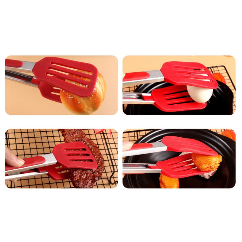 Silicone Bbq Tongs Bbq Clip Kitchen Clips Silicone Food Tongs Food Clips Kitchen Tool for Home Stainless Steel Shovel