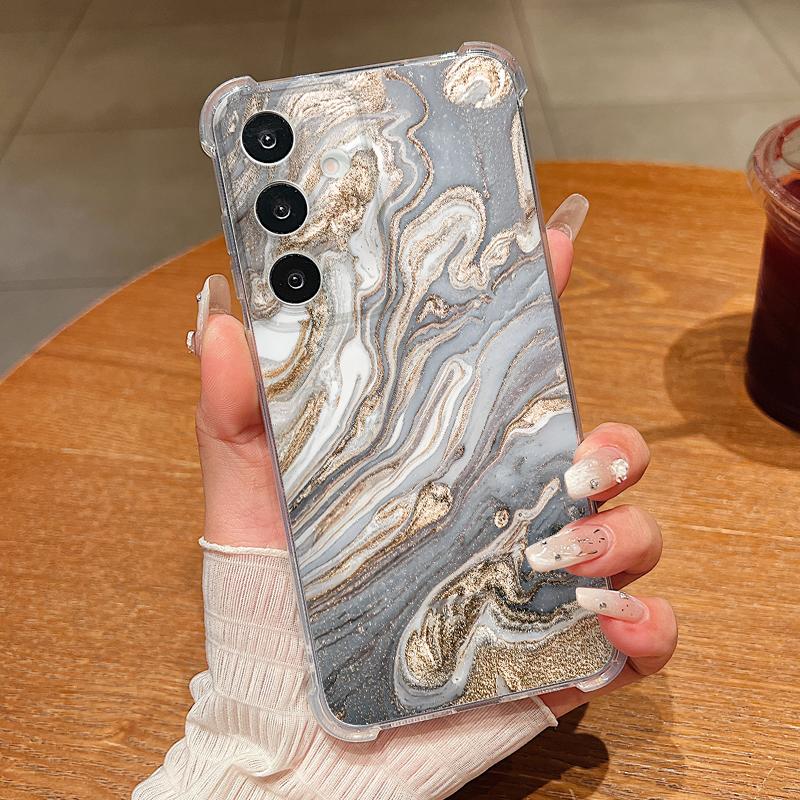 Colorful Marble Pattern Clear Phone Case For Samsung Galaxy A57 A37 A17 A56 A36 A55 A35 A26 A16 A25 A15 A54 Soft Silicone Cover