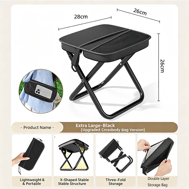 

Folding Travel Chair Compact Seat for Adults 149.69 KG Capacity for Camping & Outdoor Use Easy to Set Up Stable and Anti-Tip чёрный
