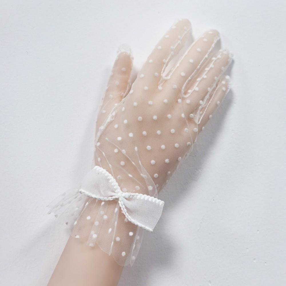 1Pairs Breathable Wedding Bridal Gloves Mesh Tulle Gloves New Bridal Gown Mittens  Party Dress