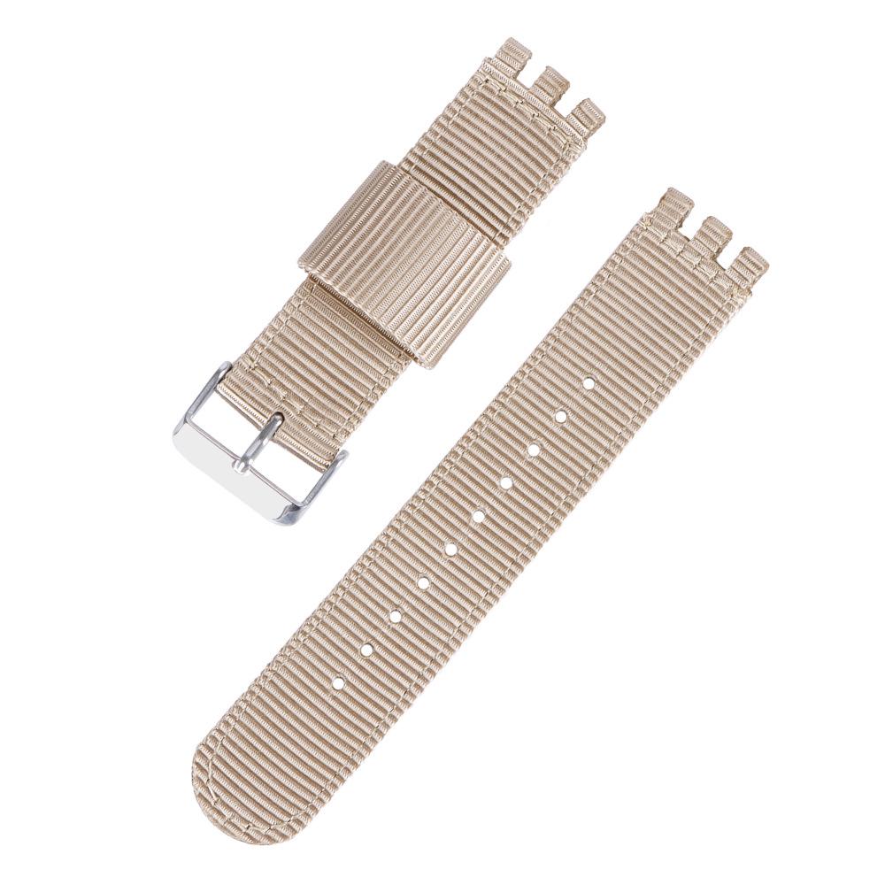 SWATCH Horloge Compatibele Nylon Canvas Band, Geribbeld, 17/19/20mm