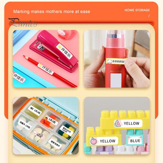 Mini Label Printer Portable Bluetooth-compatible Free Editing Picture Inserted No Ink Needed Rechargeable Compatible with for iOS for Android