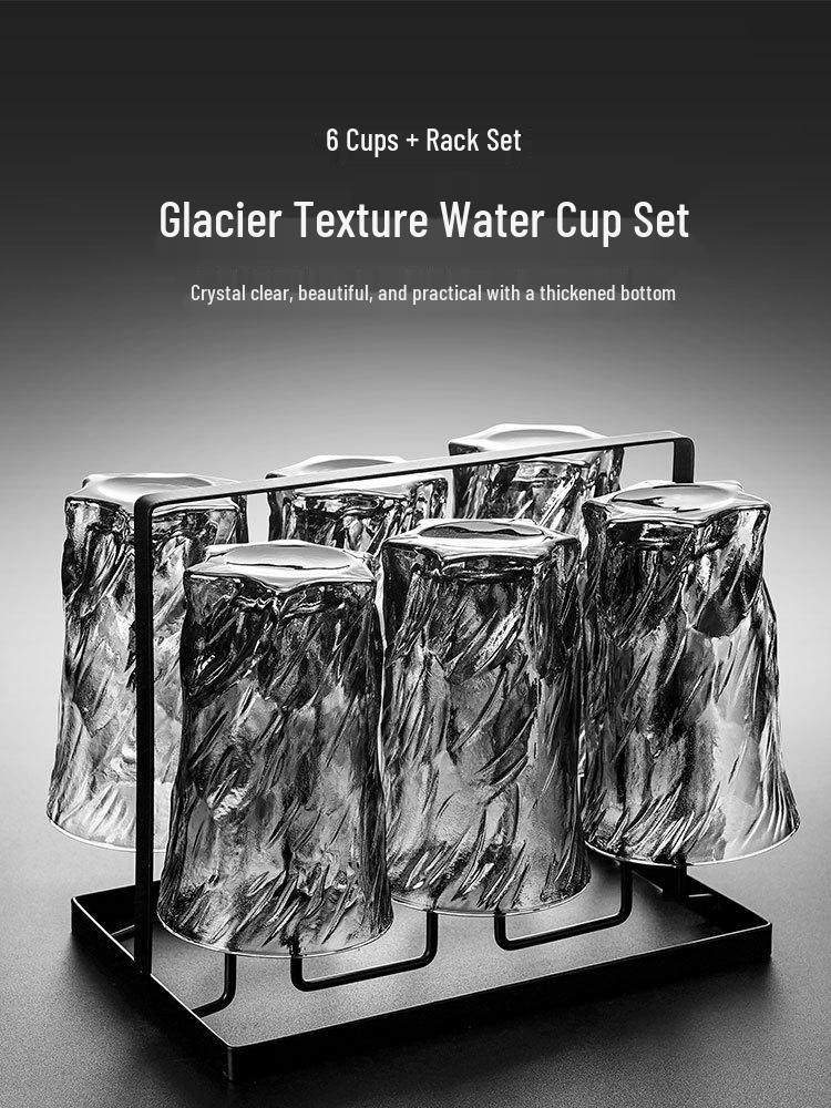 Glacier Glass Cup Set: Tea, Guest, Whiskey & Beer Cups for Living Room