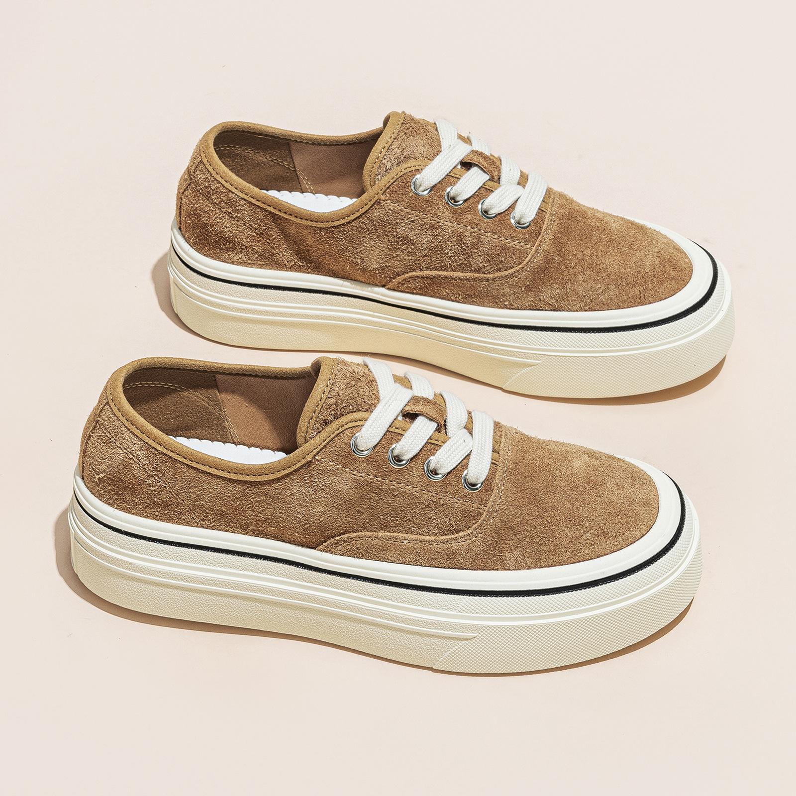 

Women s autumn new thick-soled heightening board shoes versatile casual sports single shoes 41 верблюд