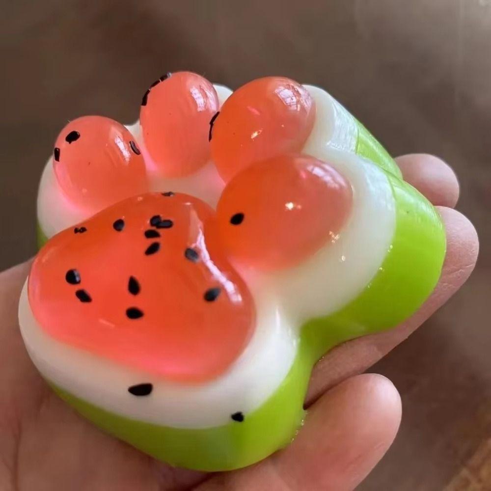 Watermelon Cat Paw Squeeze Realistic Slow Rebound Toy Creative Sensory Fidget Ball  Student Prize
