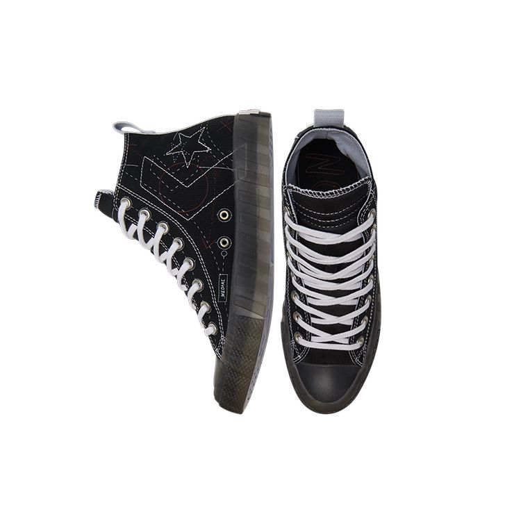 Converse Tênis de Lona de Cano Alto Confortáveis e Versáteis Tênis Unissex Preto 173207C