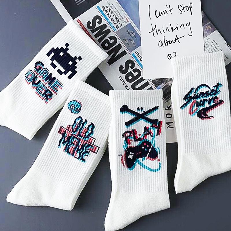 Men's Trendy Mid-Tube Autumn/Winter Basketball Socks - All-Match, Sweat-Absorbing, Breathable Sports Socks