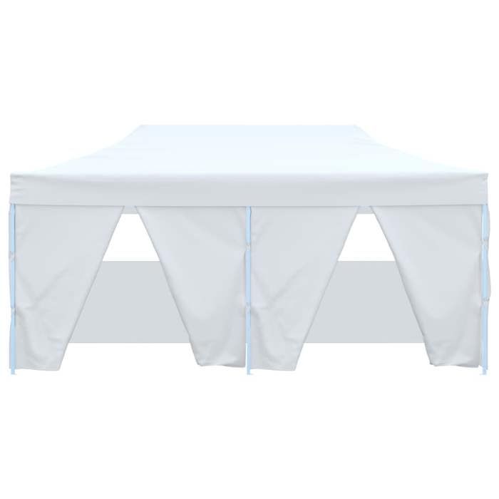 Tente de réception - vidaXL - 3x6 m - Acier blanc - Résistante aux UV - Pliable avec 4 parois