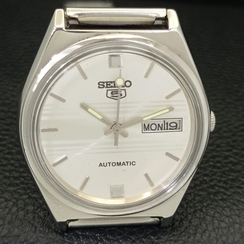 SEIKO 5 AUTOMATIC VINTAGE 6309A JAPAN MENS SILVER COLOR DIAL WATCH a701204-5 R206a-a701204