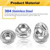 A20F-Serrated Flange Hex Nuts Hexagon Flange Nuts, Locknuts Replacement Nut For DIY Home Mechanism