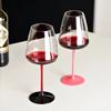 Large Capacity Light Luxury Crystal Goblet Red Stem Black Bottom Red Wine Glass Burgundy Cup Creative Pink Clack Tie Wine Glass