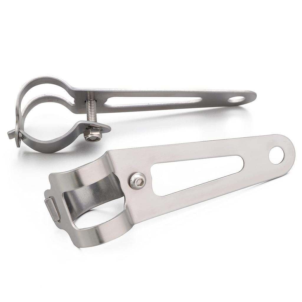 Alchemy Parts Custom Chopper Motorcycle Headlight Headlamp Brackets With 46-47mm Diameter Fork Clamps In Billet Aluminium NO FORK REMOVAL REQUIRED
