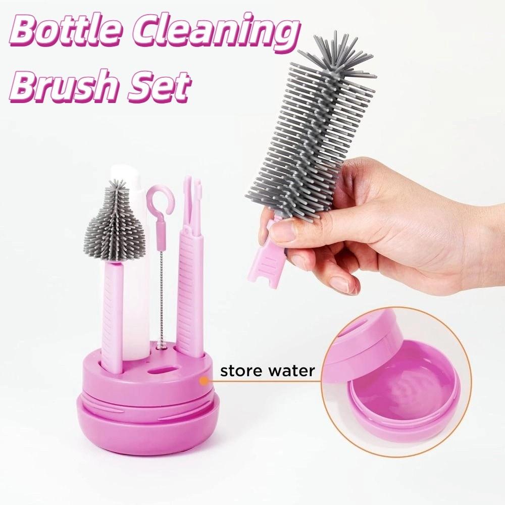 6 in 1 Nipple Straw Cleaner Kit Compact Baby Bottle Brush Set Feeding Bottle Brush  Bottle Cleaning