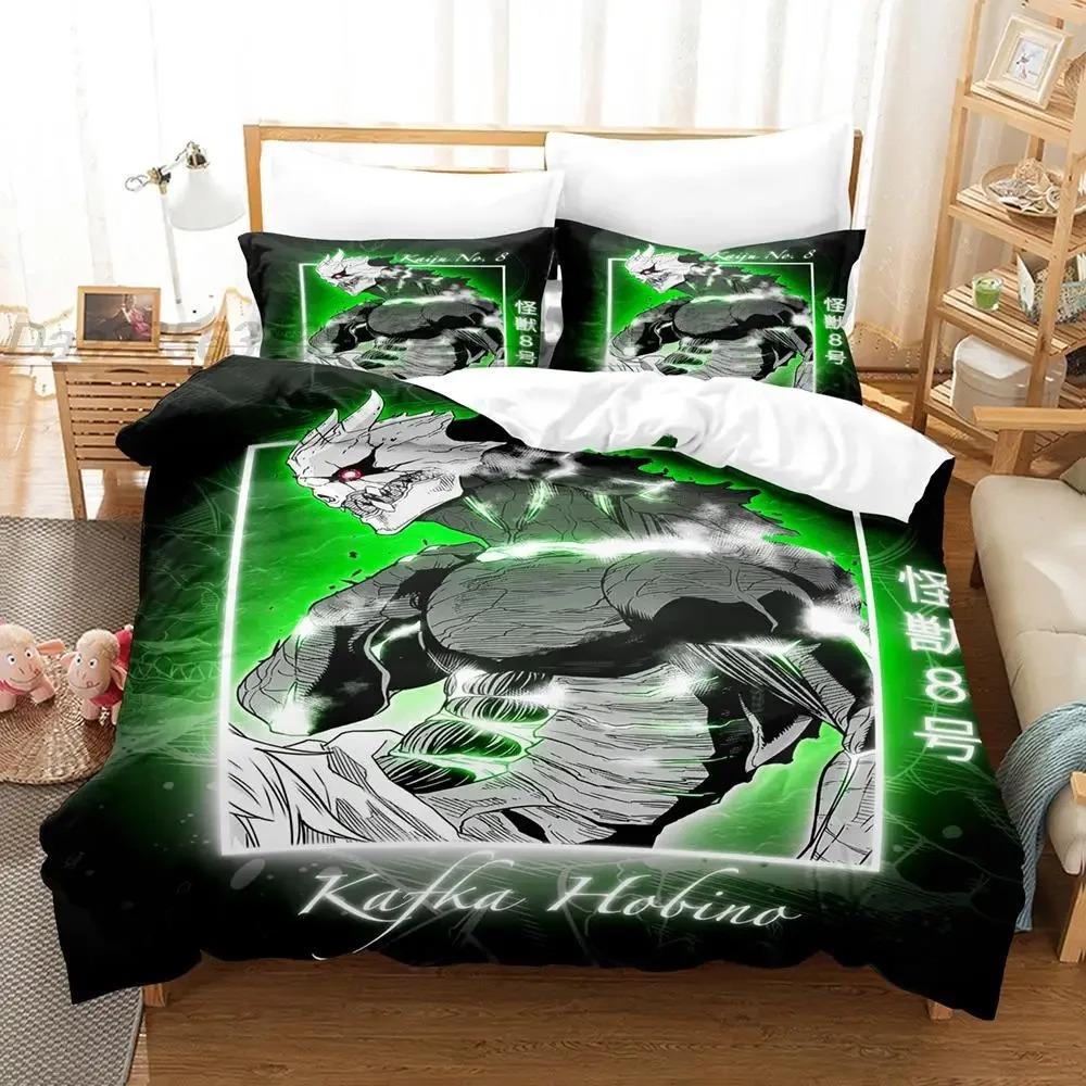 

SkinFriendly Breathable Single Twin Full Queen King 3D Anime Kaiju No 8 Size Bed Adult Kid Bedroom Sets For Home Textiles Quilt Comforter (quilt)-EU Single(135*200cm)3pcs