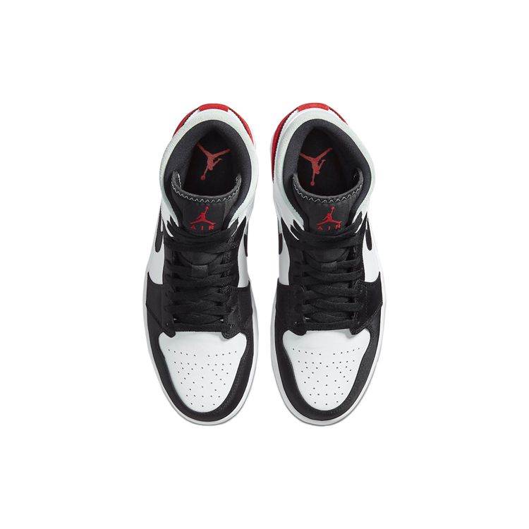 Air Jordan 1 Mid SE Red Black Toe Men Sneakers White Light-Smoke-Grey Gym-Red 852542-100