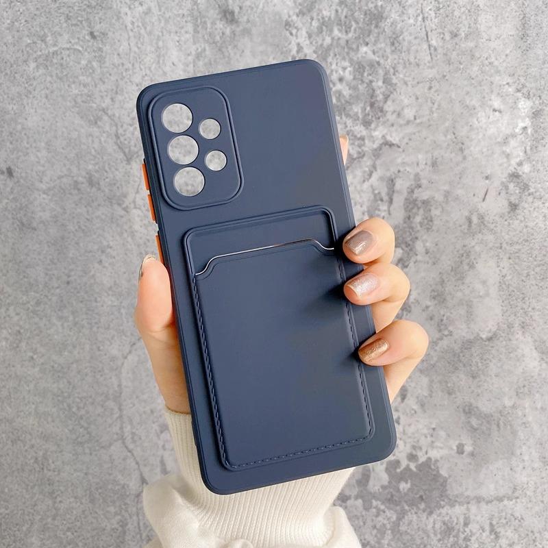 

Luxury silicone wallet card holder phone case for Samsung Galaxy S24 S23 S22 S21 S20 Ultra Plus fine hole shockproof soft cover For Galaxy S20