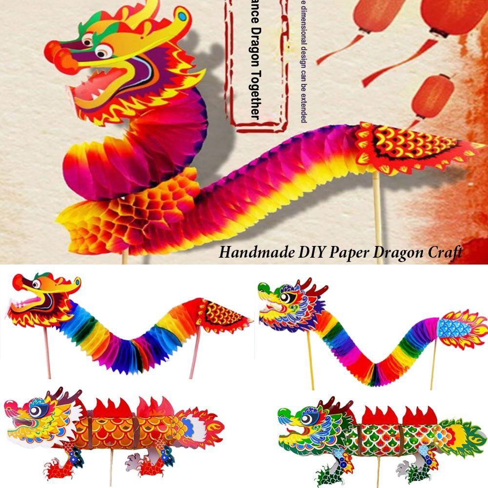 3D Paper Dragon Craft Chinese New Year Chinese Dragon Dance New DIY Dragon Decor