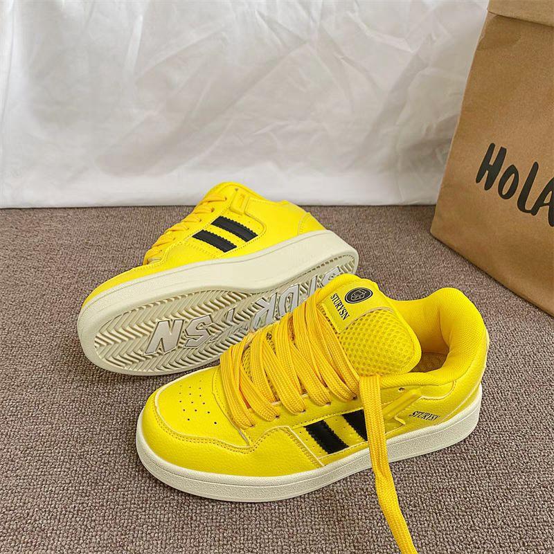 

Niche platform versatile student board shoes women s tide spring new leisure sports bread shoes 35 жовтий