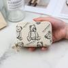 New double-layer zipper organ card bag, short cartoon bear printed organ card bag, multi-card change bag.