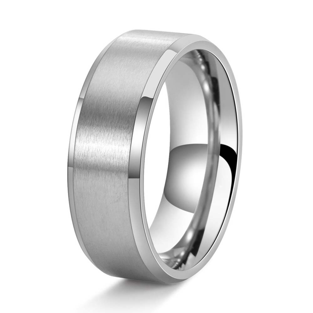 Men's Matte Titanium Steel Ring 8mm Wide Unisex Minimalist Jewelry Trendy TikTok Viral Gift for Him Stock Ready