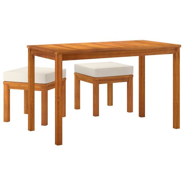 VidaXL 3-piece Garden Dining Set and Cushions Solid Acacia, Outdoor Dining Set, Garden Furniture, Furniture 319721