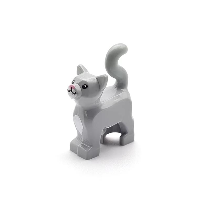 MOC City Animal Building Blocks Goat Wolf Penguins Eagle Goat Rabbit Pet Cat Dog Dairy Cattle Accessories Mini Bricks Toys Gifts