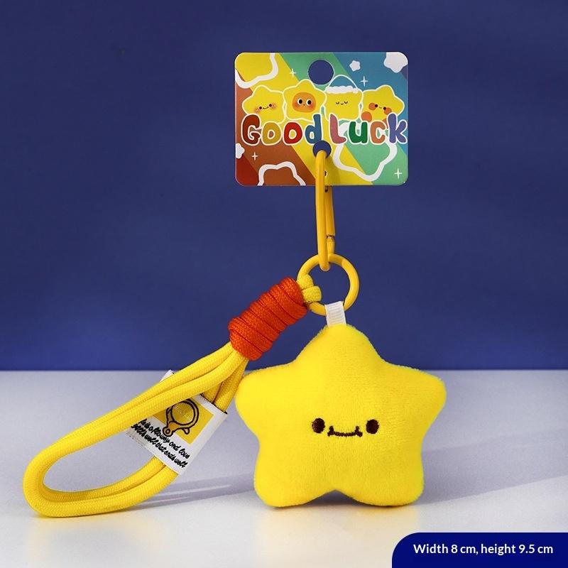 Niedlicher Plüschsterne Schlüsselanhänger Flauschig Weich Lustig Rucksack Anhänger Praktisch Kawaii Gelbe Charms Geschenke Für Kinder Schmuck Accessoires