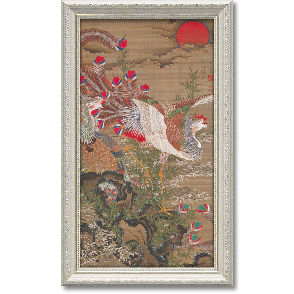 YouPower Художественная рама с гелевой обработкой Ито Дзякутю «Восходящее солнце и Феникс» JI-07503