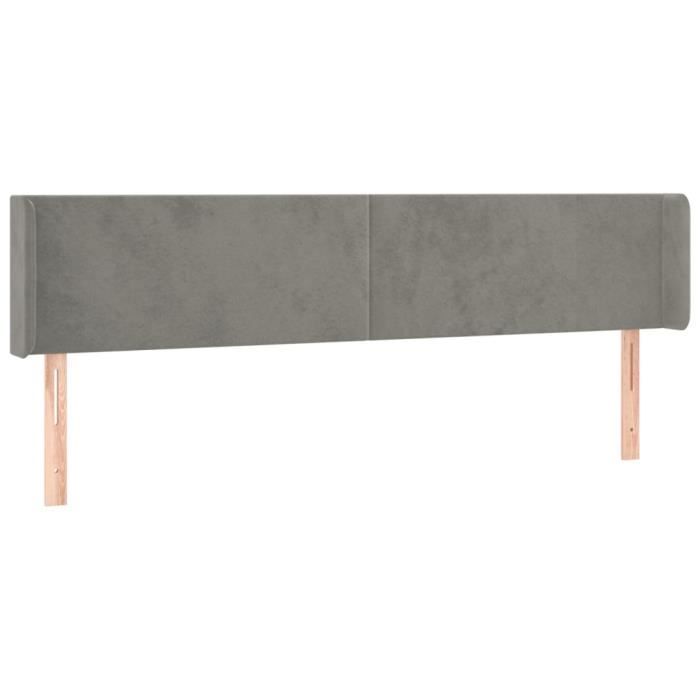 VidaXL Headboard with Ears Light Grey 203x16x78-88 Cm Velvet3118554