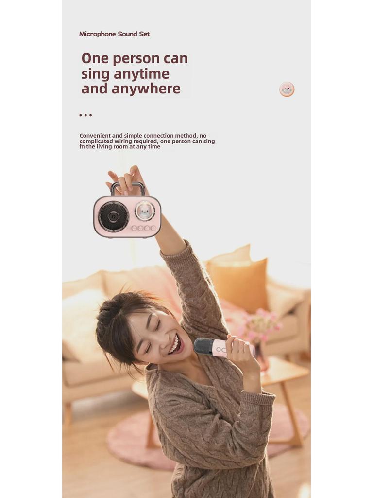 Przenośny Kreatywny Głośnik Bluetooth Kapsuła Kosmiczna z Mikrofonem do Śpiewania na Zewnątrz i Domowego KTV